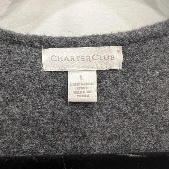 Charter Club Charcoal Worsted Wool Blazer Size Large - Picture 2 of 11